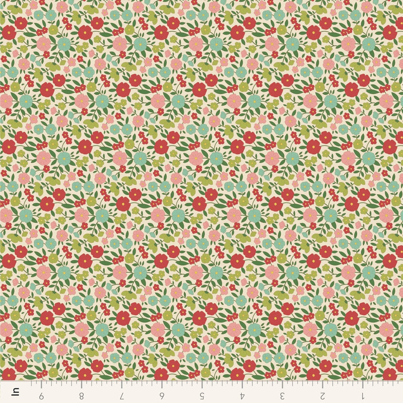 PRE - Order Tilda Wallflower - Wallflower Janice TIL110613 Green - Half Yard - June 2025 - Modern Fabric Shoppe