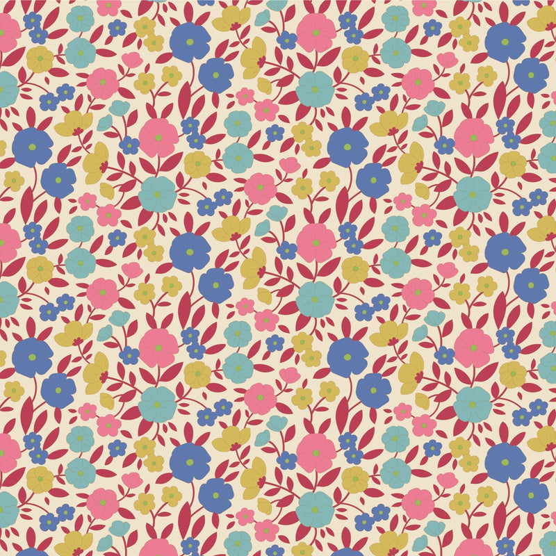 PRE - Order Tilda Wallflower - Wallflower Janice TIL110614 Red - Half Yard - June 2025 - Modern Fabric Shoppe