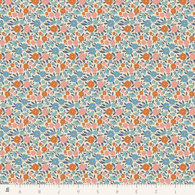 PRE - Order Tilda Wallflower - Wallflower Janice TIL110615 Blue - Half Yard - June 2025 - Modern Fabric Shoppe