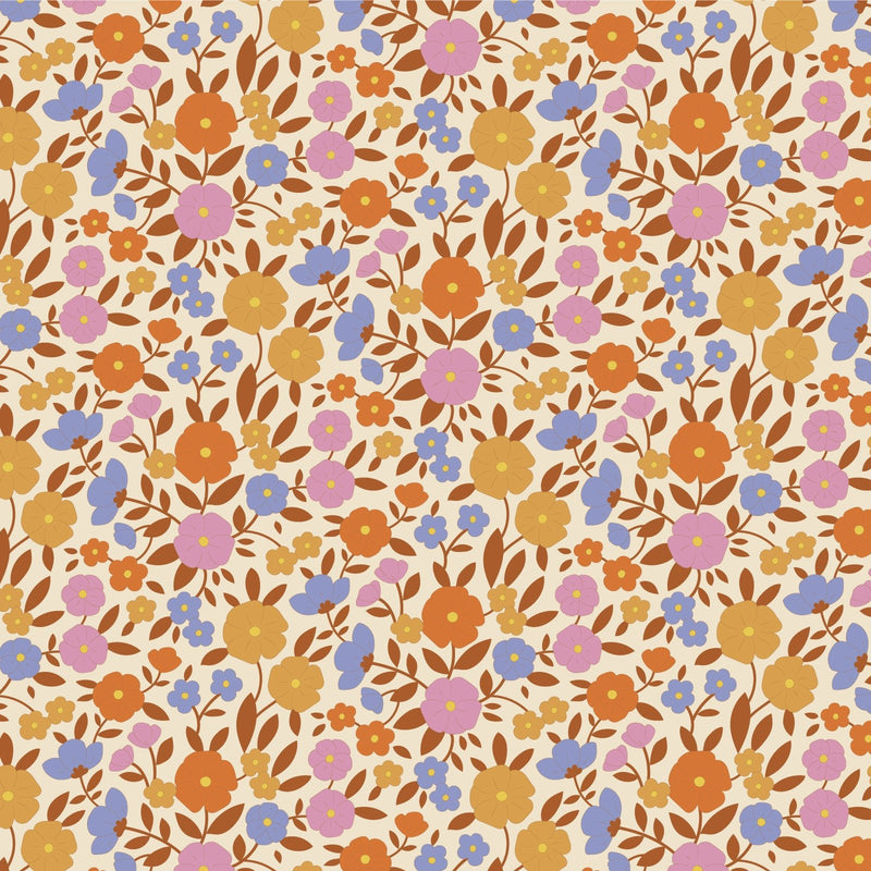 PRE - Order Tilda Wallflower - Wallflower Janice TIL110616 Caramel - Half Yard - June 2025 - Modern Fabric Shoppe