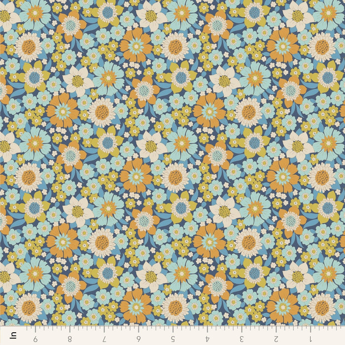 PRE - Order Tilda Wallflower - Wallflower Lauren TIL110603 Blue - Half Yard - June 2025 - Modern Fabric Shoppe