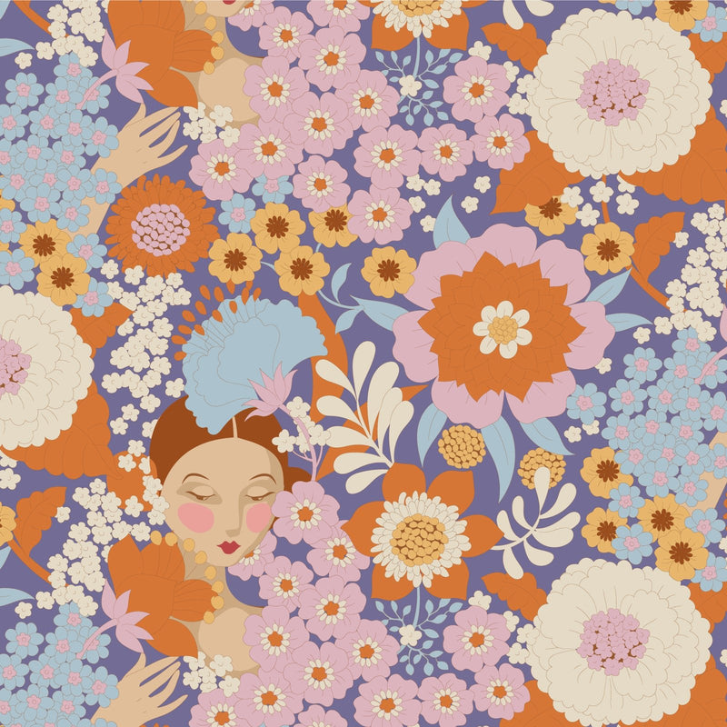 PRE - Order Tilda Wallflower - Wallflower TIL110608 Thristle - Half Yard - June 2025 - Modern Fabric Shoppe