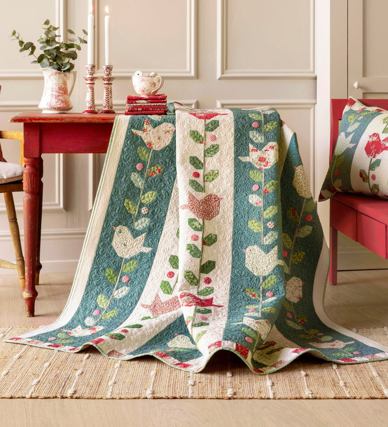 PRE-ORDER Tilda- Winter Birds Quilt Kit-Petrol featuring Merry Little Christmas- July 2027 - Modern Fabric Shoppe