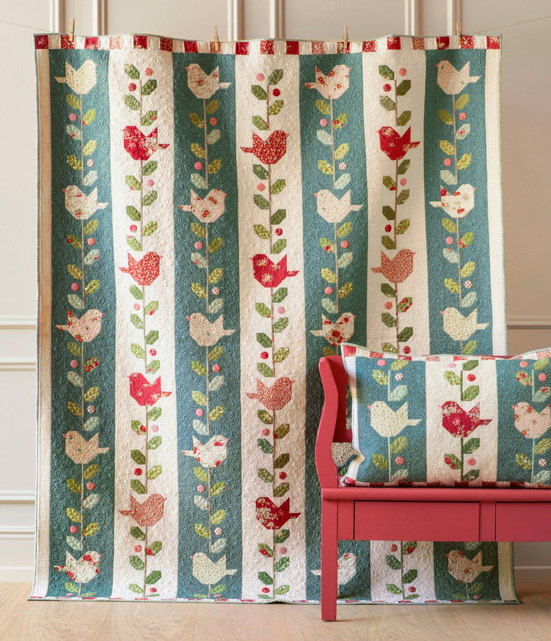PRE-ORDER Tilda- Winter Birds Quilt Kit-Petrol featuring Merry Little Christmas- July 2027 - Modern Fabric Shoppe