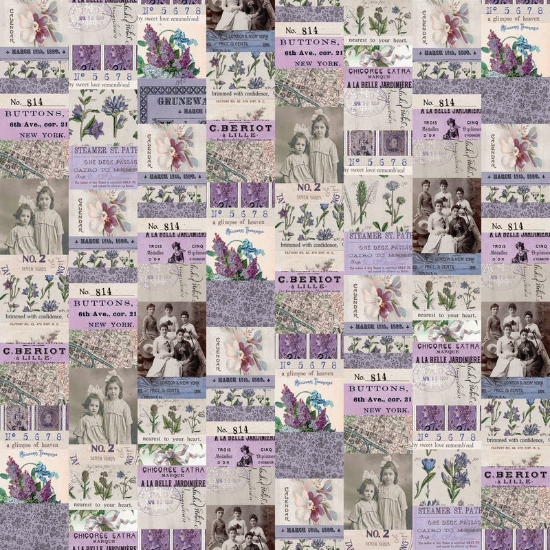 PRE - Order Tim Holtz - Eclectic Elements Palette - Purple Collage PWTH300.PURPLE - Half Yard - July 2025 - Modern Fabric Shoppe