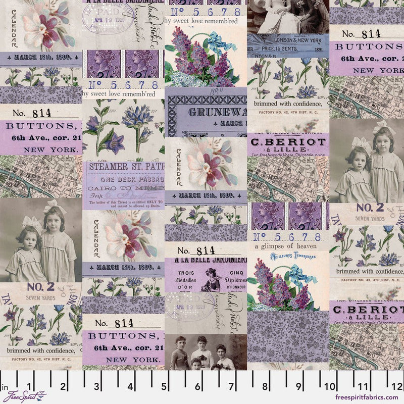 PRE - Order Tim Holtz - Eclectic Elements Palette - Purple Collage PWTH300.PURPLE - Half Yard - July 2025 - Modern Fabric Shoppe