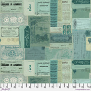 PRE - Order Tim Holtz - Eclectic Elements Palette - Teal Ephemera PWTH275.TEAL - Half Yard - April 2025 - Modern Fabric Shoppe