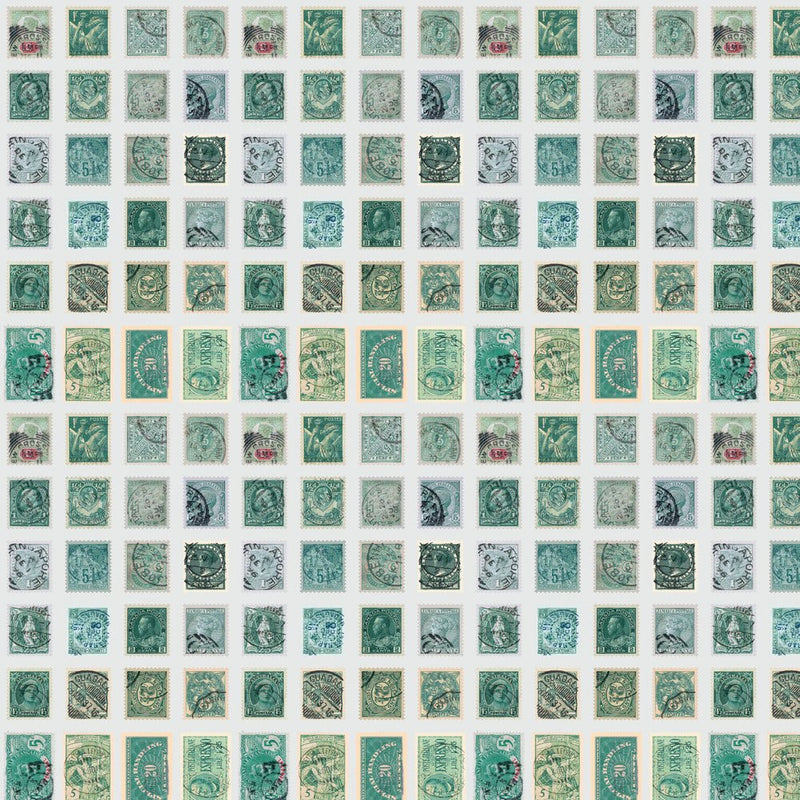 PRE - Order Tim Holtz - Eclectic Elements Palette - Teal Stamps PWTH271.TEAL - Half Yard - April 2025 - Modern Fabric Shoppe