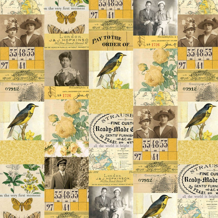 PRE - Order Tim Holtz - Electric Elements Palette - Yellow Collage PWTH240.YELLOW - Half Yard - January 2025 - Modern Fabric Shoppe