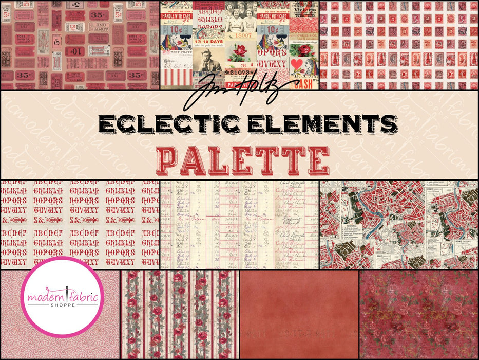 PRE-ORDER - Tim Holtz Elements-Red- Half Yard Bundle- November 2024 - Modern Fabric Shoppe