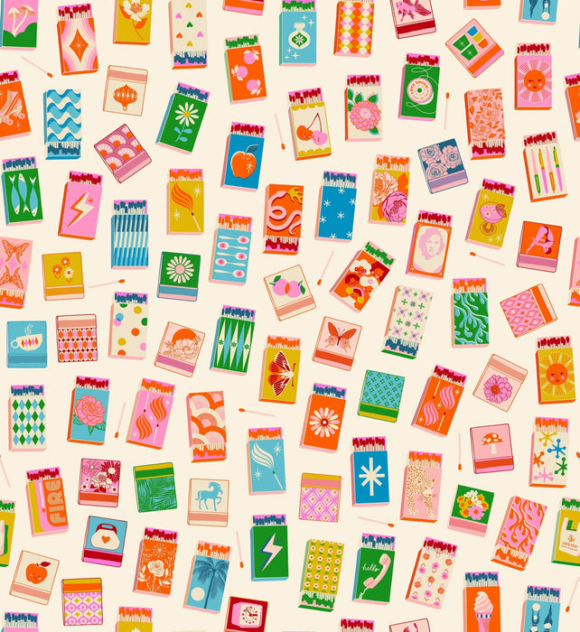 PRE - Order Trinketry by Melody Miller - RS 0109 11 - Natural With Neon - Half Yard - February 2026 - Modern Fabric Shoppe