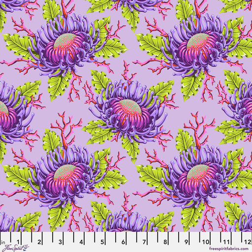 PRE - Order Tula Pink Floral Reef - Friends & Anemones PWTP265.ULTRAVIOLET - Half Yard - April 2026 - Modern Fabric Shoppe