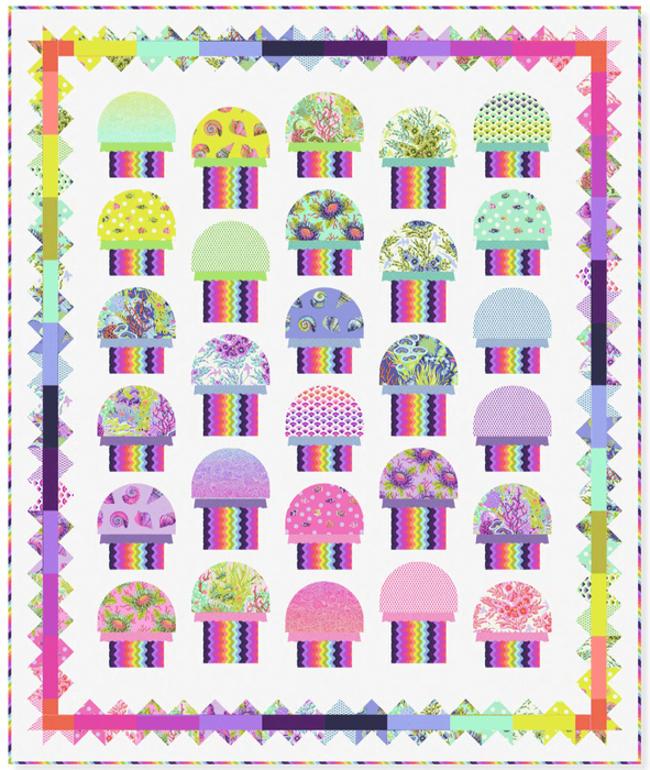 PRE - ORDER Tula Pink - Floral Reef - Jellyfishing Quilt Kit - April 2026 - Modern Fabric Shoppe