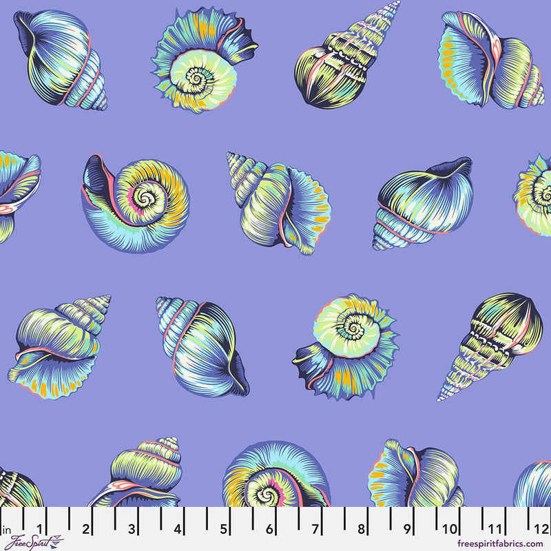 PRE - Order Tula Pink Floral Reef - Lil Shelly PWTP266.MARINE - Half Yard - April 2026 - Modern Fabric Shoppe