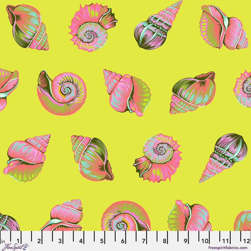 PRE - Order Tula Pink Floral Reef - Lil Shelly PWTP266.SEAGRASS - Half Yard - April 2026 - Modern Fabric Shoppe
