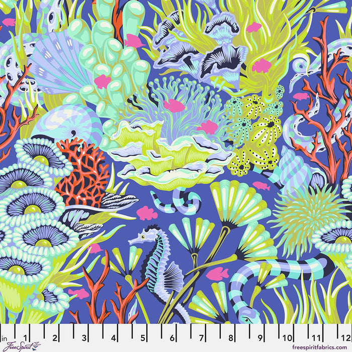 PRE - Order Tula Pink Floral Reef - Reef What You Sew PWTP264.MARINE - Half Yard - April 2026 - Modern Fabric Shoppe