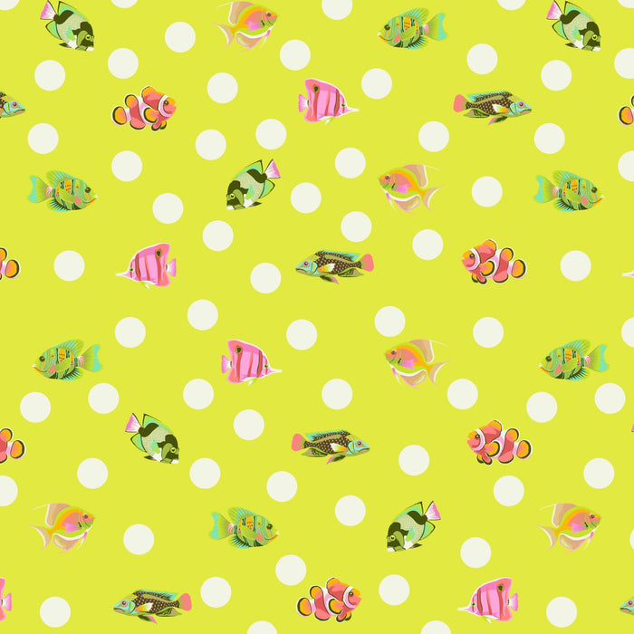 PRE - Order Tula Pink Floral Reef - School Crossing PWTP268.SEAGRASS - Half Yard - April 2026 - Modern Fabric Shoppe