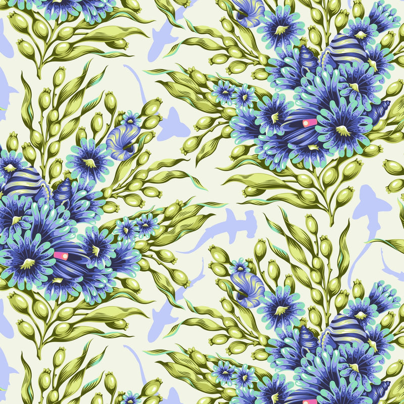 PRE - Order Tula Pink Floral Reef - Shadow Sharks PWTP267.MARINE - Half Yard - April 2026 - Modern Fabric Shoppe