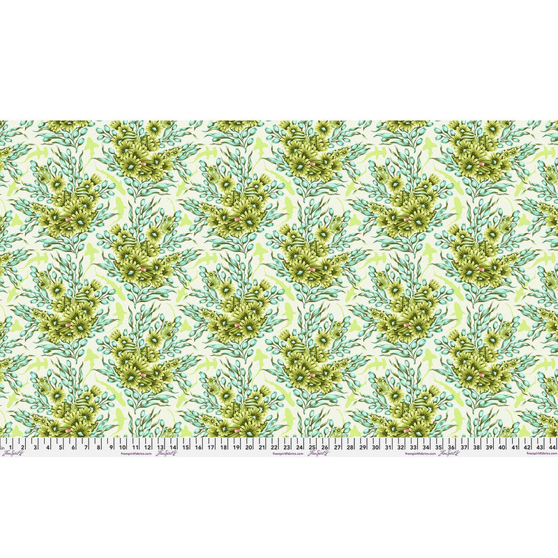 PRE - Order Tula Pink Floral Reef - Shadow Sharks PWTP267.SEAGRASS - Half Yard - April 2026 - Modern Fabric Shoppe