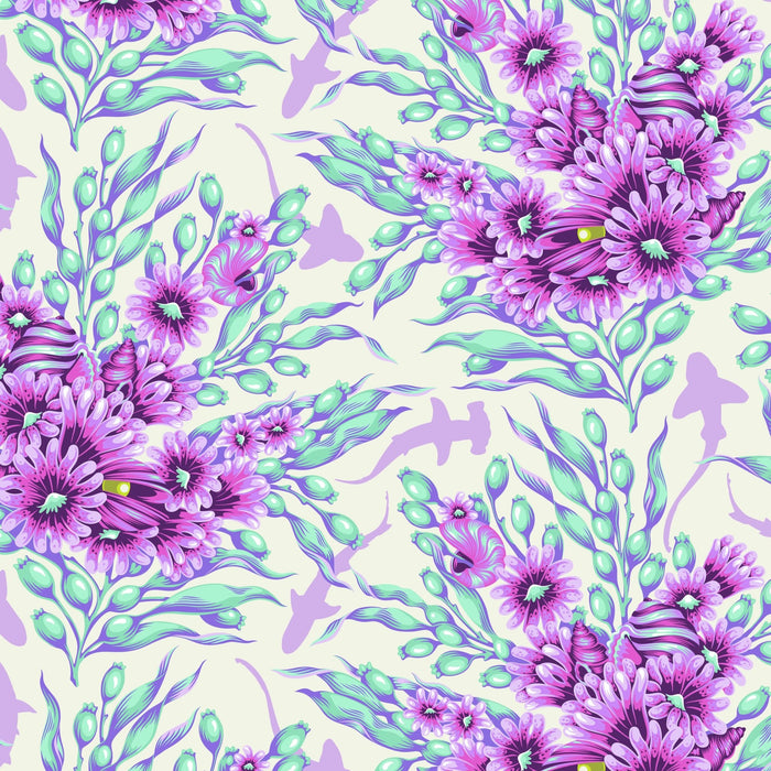 PRE - Order Tula Pink Floral Reef - Shadow Sharks PWTP267.ULTRAVIOLET - Half Yard - April 2026 - Modern Fabric Shoppe
