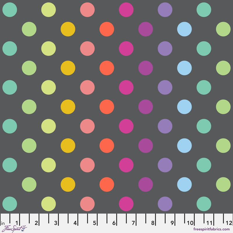 PRE - Order Tula Pink Graywork True Color - Disco Poms PWTP262.CARBON - Half Yard - October 2025 - Modern Fabric Shoppe