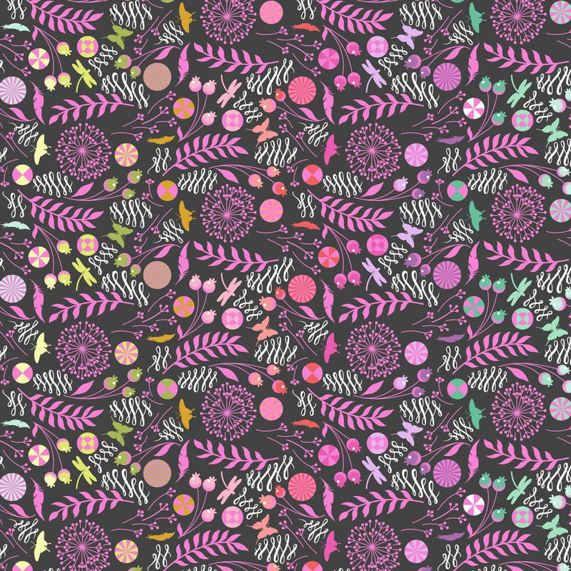 PRE - Order Tula Pink Prince Charming Deja Vu - Dandelion PWTP279.LICORICE - Half Yard - July 2026 - Modern Fabric Shoppe