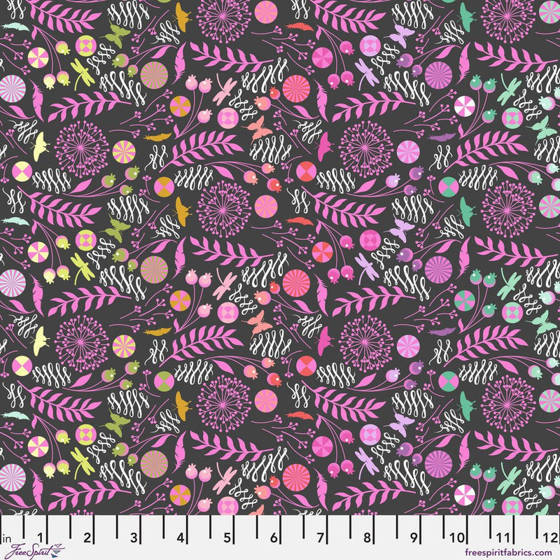 PRE - Order Tula Pink Prince Charming Deja Vu - Dandelion PWTP279.LICORICE - Half Yard - July 2026 - Modern Fabric Shoppe
