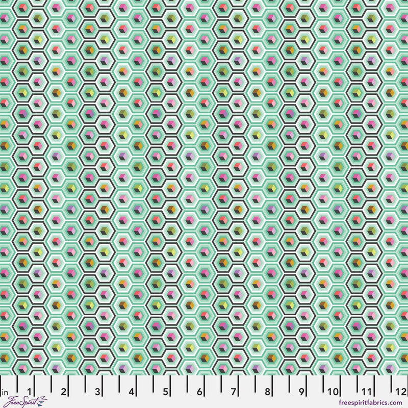 PRE - Order Tula Pink Prince Charming Deja Vu - Hex Box PWTP280.SWEETMINT - Half Yard - July 2026 - Modern Fabric Shoppe