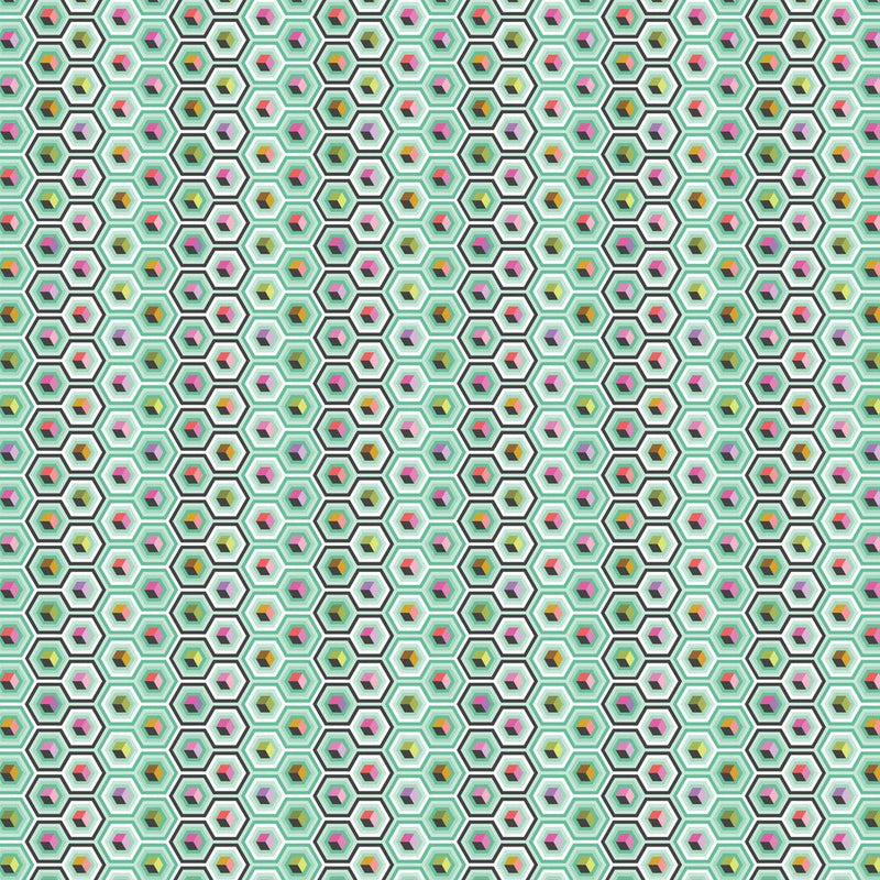 PRE - Order Tula Pink Prince Charming Deja Vu - Hex Box PWTP280.SWEETMINT - Half Yard - July 2026 - Modern Fabric Shoppe
