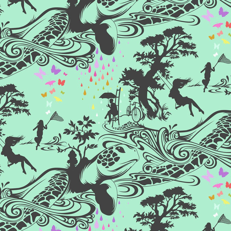 PRE - Order Tula Pink Prince Charming Deja Vu - Turtle Bay PWTP276.SWEETMINT - Half Yard - July 2026 - Modern Fabric Shoppe