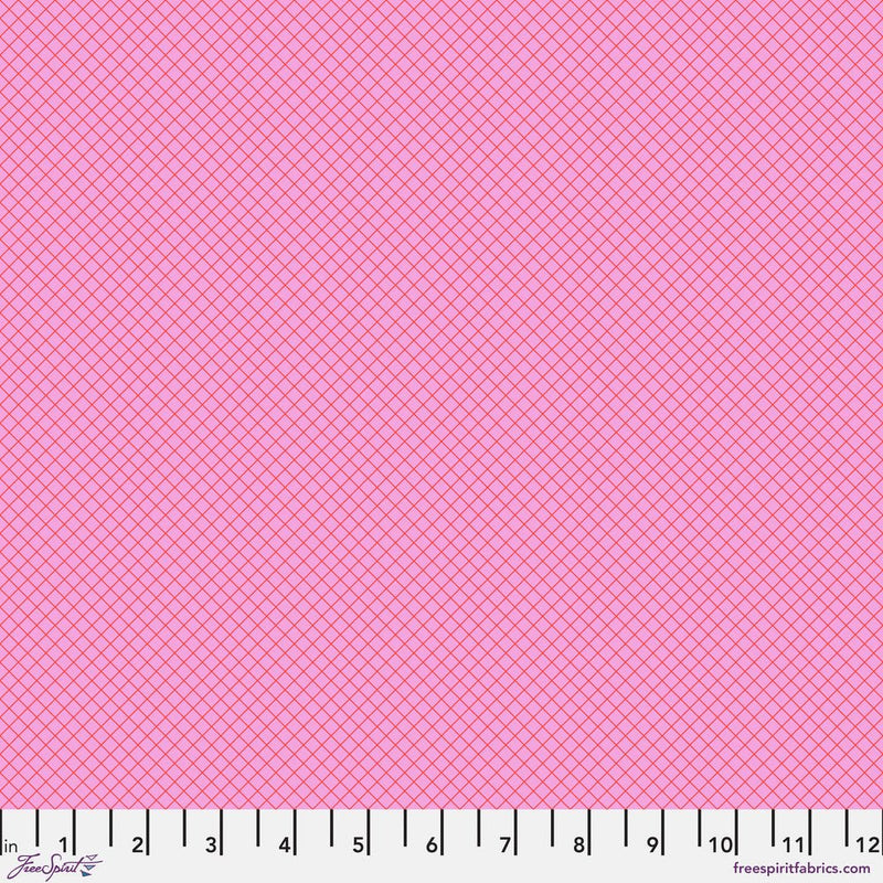 PRE - ORDER Tula Pink True Colors 2025 - On the Grid PWTP255.BUBBLEGUM - Half Yard - April 2025 - Modern Fabric Shoppe