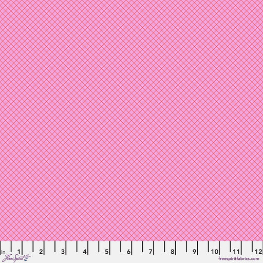 PRE - ORDER Tula Pink True Colors 2025 - On the Grid PWTP255.BUBBLEGUM - Half Yard - April 2025 - Modern Fabric Shoppe