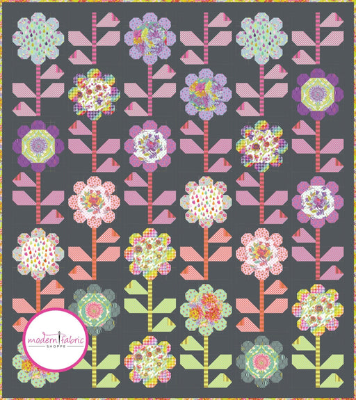 PRE-ORDER Tula Pink- Untamed- Blooming Bouquet Quilt Kit-Dark- October 2024 - Modern Fabric Shoppe