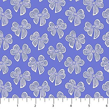 PRE-ORDER Under the Firefly Moon by Heather Bailey- Bitty Bows 91511-42 Blue - Half Yard- April 2027 - Modern Fabric Shoppe
