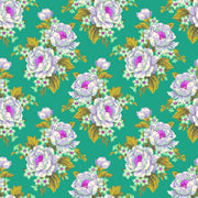 PRE-ORDER Under the Firefly Moon by Heather Bailey- Sunday Bloomers 91508-68 Teal- Half Yard- April 2027 - Modern Fabric Shoppe