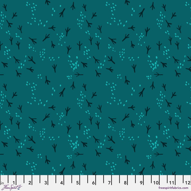 PRE - Order What the Bird said by Cori Dantini - Fancy Feet PWCD154.XTEAL - Half Yard - January 2026 - Modern Fabric Shoppe