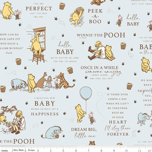 PRE - ORDER Winnie the Pooh - Baby for Riley Blake Designs - Blue Main C18590 BLUE - Half Yard - December 2026 - Modern Fabric Shoppe