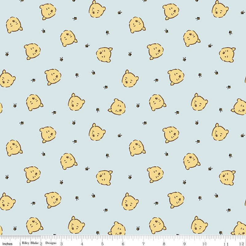 PRE - ORDER Winnie the Pooh - Baby for Riley Blake Designs - Blue Pooh Jumble C18594 BLUE - Half Yard - December 2026 - Modern Fabric Shoppe