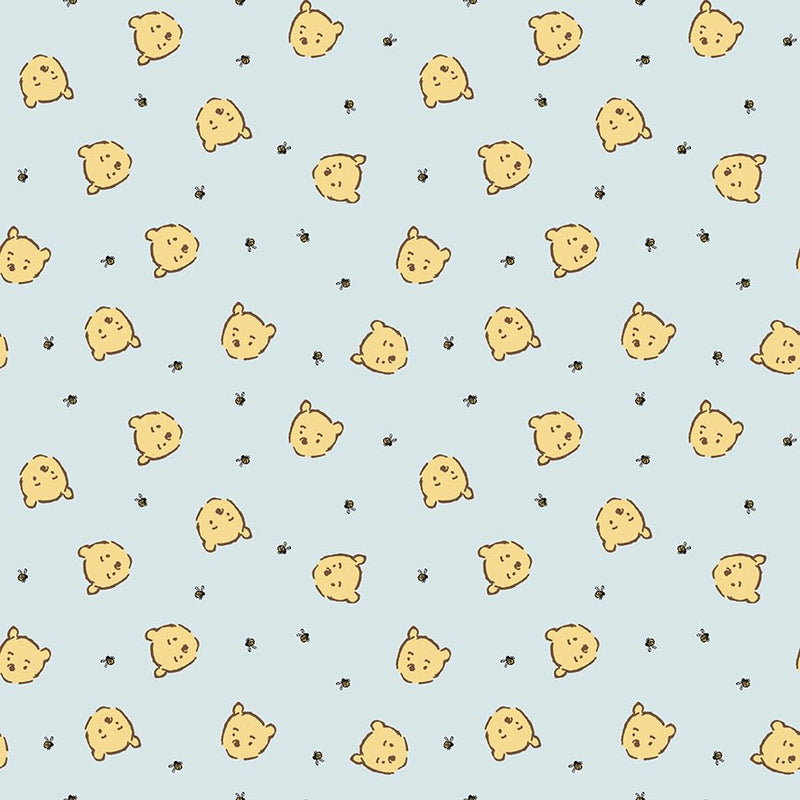 PRE - ORDER Winnie the Pooh - Baby for Riley Blake Designs - Blue Pooh Jumble C18594 BLUE - Half Yard - December 2026 - Modern Fabric Shoppe