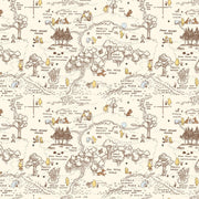 PRE - ORDER Winnie the Pooh - Baby for Riley Blake Designs - Cream Aker Map C18592 CREAM - Half Yard - December 2026 - Modern Fabric Shoppe
