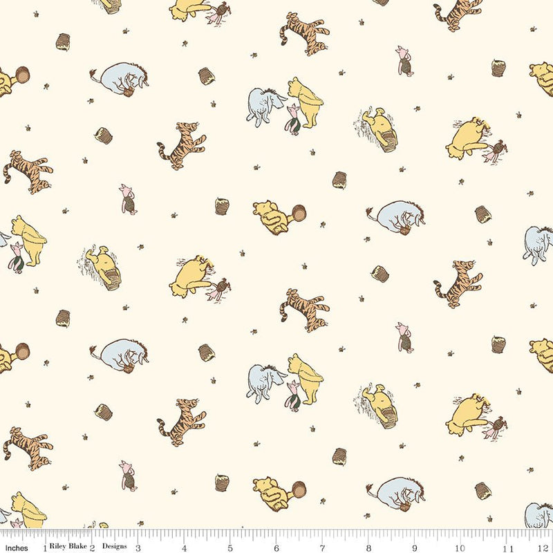 PRE - ORDER Winnie the Pooh - Baby for Riley Blake Designs - Cream Character Toss C18591 CREAM - Half Yard - December 2026 - Modern Fabric Shoppe