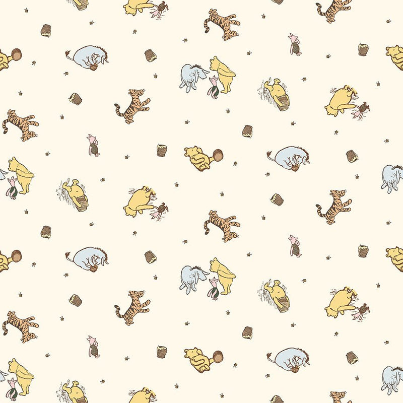 PRE - ORDER Winnie the Pooh - Baby for Riley Blake Designs - Cream Character Toss C18591 CREAM - Half Yard - December 2026 - Modern Fabric Shoppe