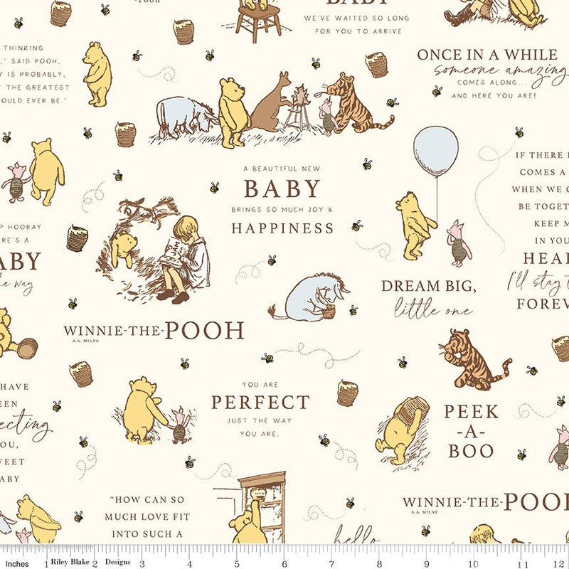 PRE - ORDER Winnie the Pooh - Baby for Riley Blake Designs - Cream Main C18590 CREAM - Half Yard - December 2026 - Modern Fabric Shoppe