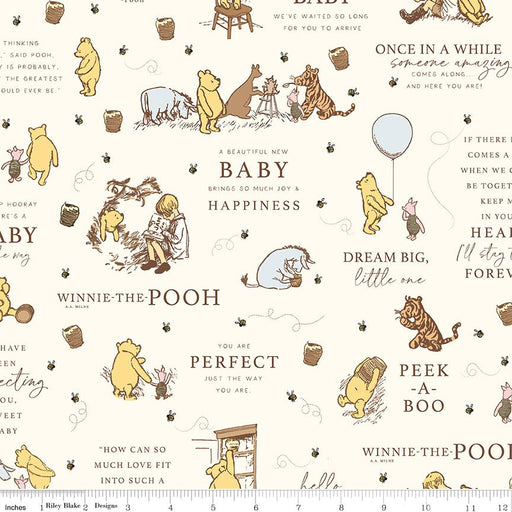 PRE - ORDER Winnie the Pooh - Baby for Riley Blake Designs - Cream Main C18590 CREAM - Half Yard - December 2026 - Modern Fabric Shoppe