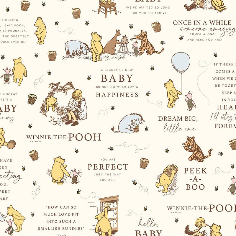 PRE - ORDER Winnie the Pooh - Baby for Riley Blake Designs - Cream Main C18590 CREAM - Half Yard - December 2026 - Modern Fabric Shoppe