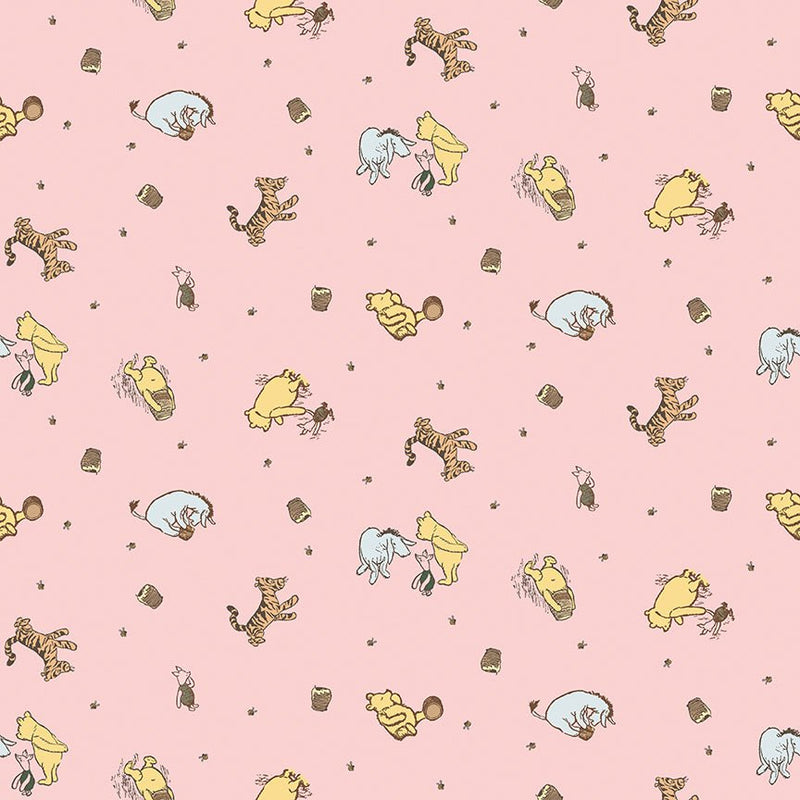 PRE - ORDER Winnie the Pooh - Baby for Riley Blake Designs - Pink Character Toss C18591 PINK - Half Yard - December 2026 - Modern Fabric Shoppe