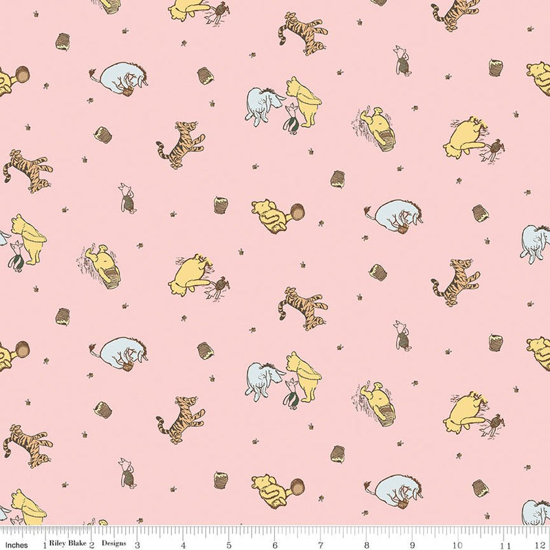 PRE - ORDER Winnie the Pooh - Baby for Riley Blake Designs - Pink Character Toss C18591 PINK - Half Yard - December 2026 - Modern Fabric Shoppe