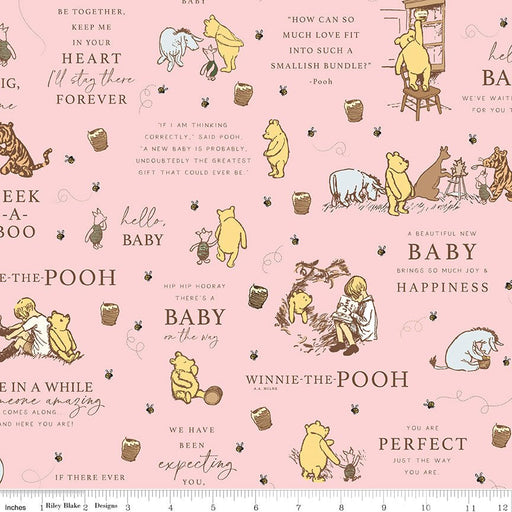 PRE - ORDER Winnie the Pooh - Baby for Riley Blake Designs - Pink Main C18590 PINK - Half Yard - December 2026 - Modern Fabric Shoppe