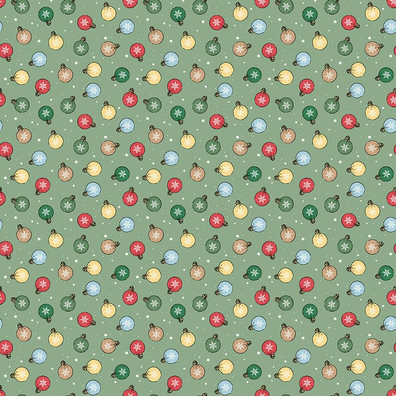 PRE-ORDER Winnie the Pooh-Christmas for Echo Park Paper Co.- Ornaments C19573 GREEN- Half Yard- June 2027 - Modern Fabric Shoppe