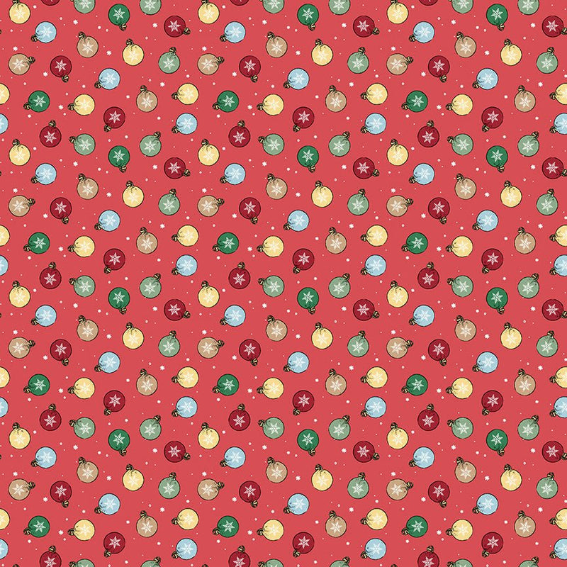 PRE-ORDER Winnie the Pooh-Christmas for Echo Park Paper Co.- Ornaments C19573 RED- Half Yard- June 2027 - Modern Fabric Shoppe